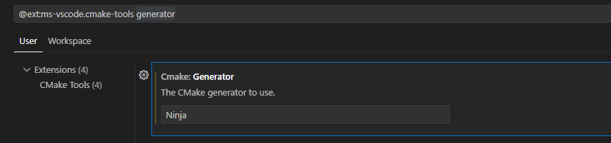 设置Generator为Ninja